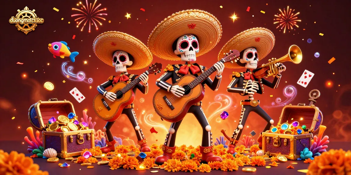 Join the duongmatchuoc mariachi band as they play in a vibrant casino atmosphere filled with treasures.