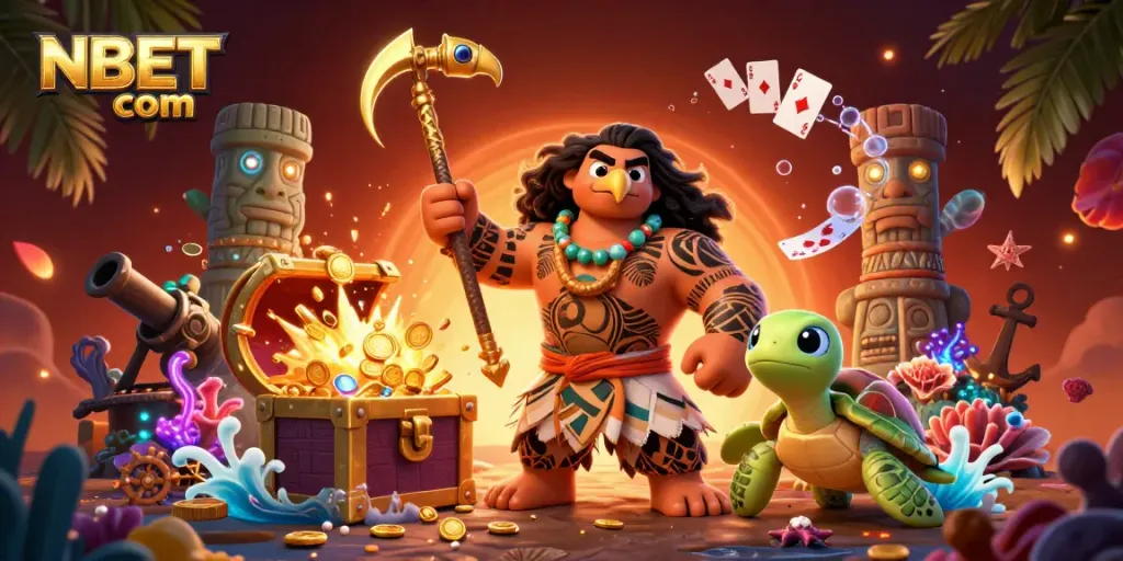 Win big at NBET com with colorful and dynamic casino-themed underwater adventure scene.