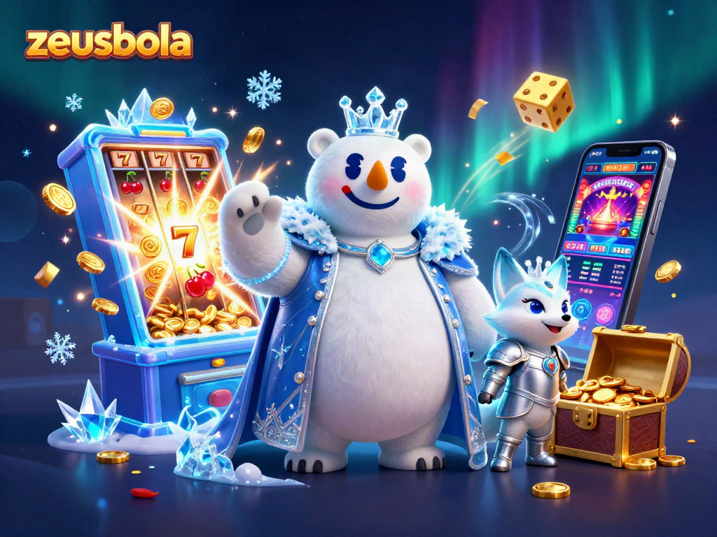 Spin to win with zeusbola as the ice king polar bear celebrates jackpot wins in style.