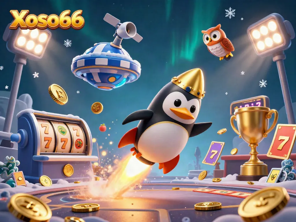 Xoso66 captivates gamers with a thrilling 3D penguin space adventure and vibrant casino elements.