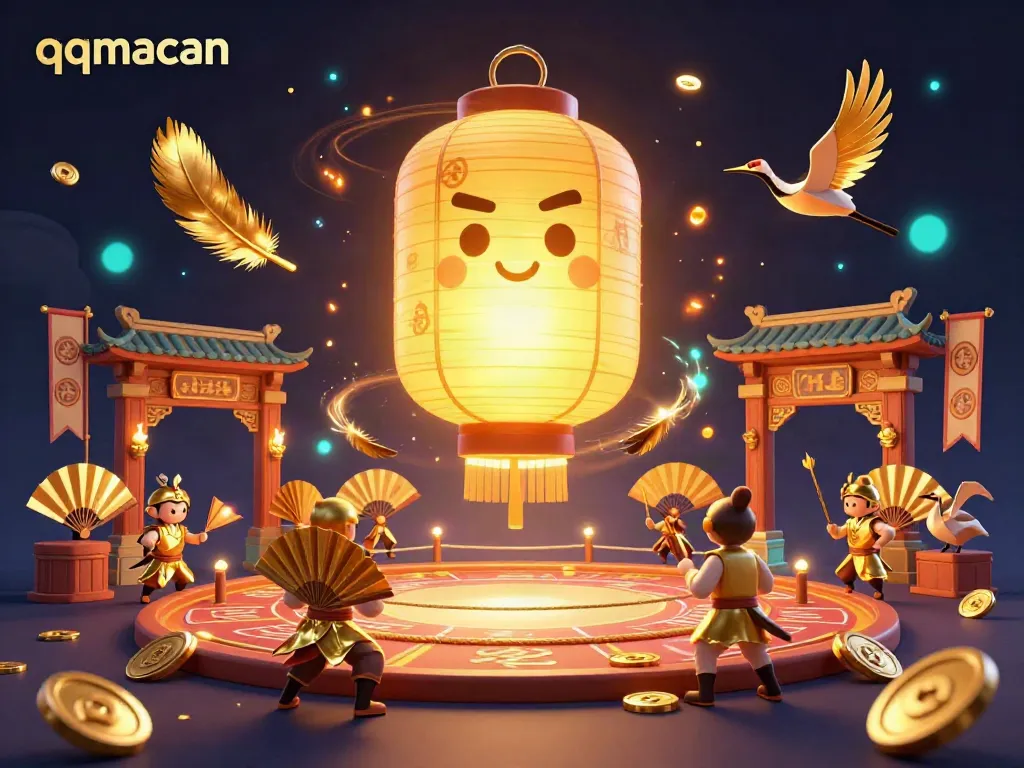 Engage in thrilling gameplay with qqmacan's vibrant casino scene featuring lucky lantern spirit and dynamic gaming elements.