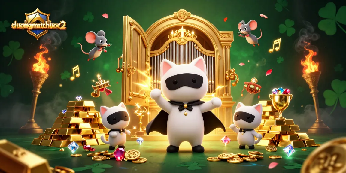 Engage with duongmatchuoc2's exciting gameplay as the charming cat plays organ amidst a treasure-filled casino.