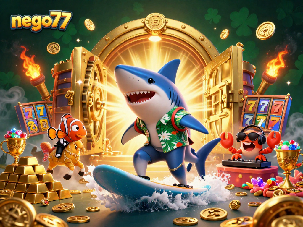 Experience thrilling gameplay at nego77 with vibrant casino characters and dynamic slot elements.