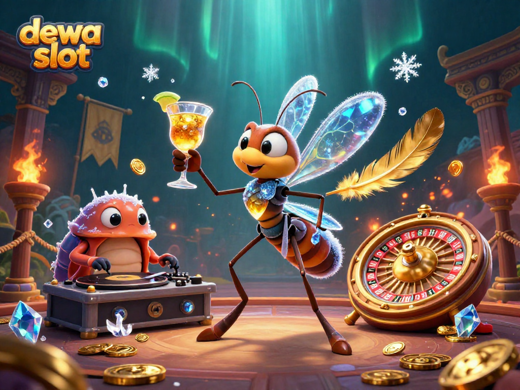 Dive into the action with dewa slot, where vibrant gambling adventures unfold amidst a dynamic casino scene.