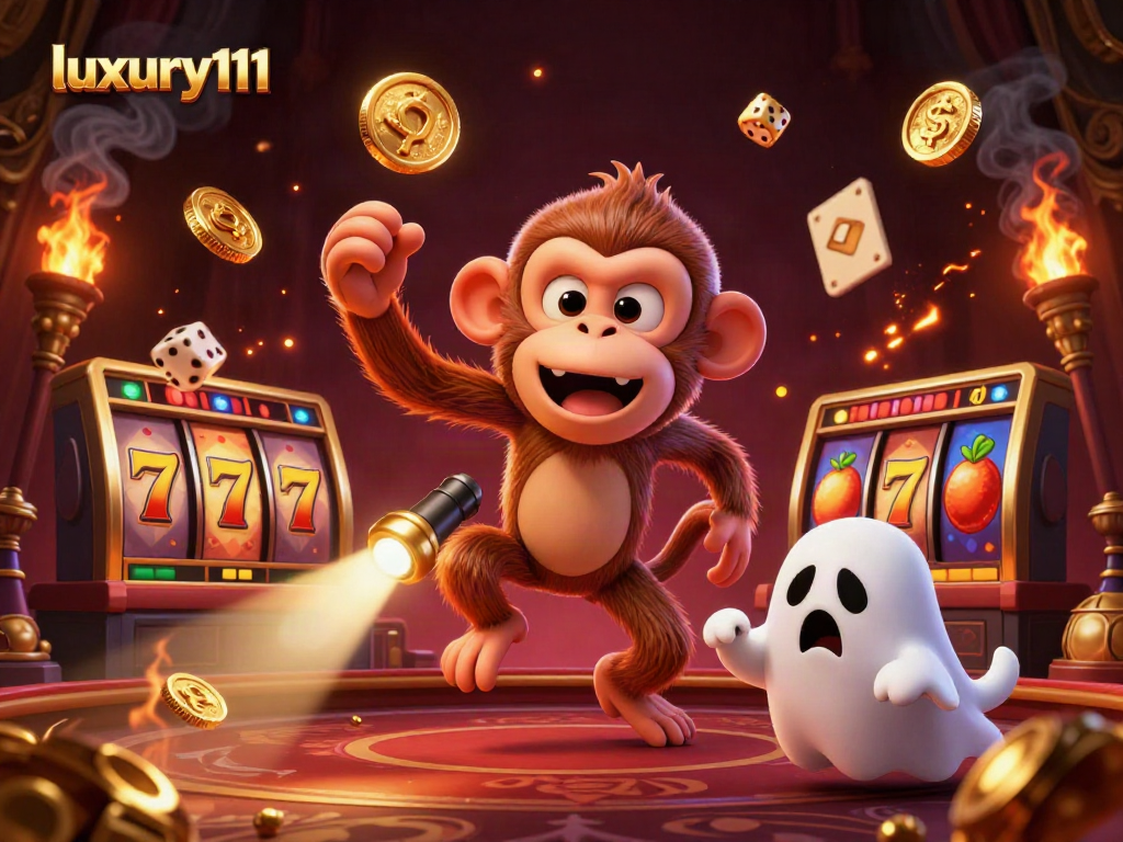 Engage with luxury111 through an exciting 3D casino scene filled with vibrant slot elements.