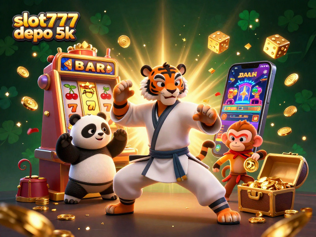 Engage with thrilling slot777 depo 5k gameplay featuring kung fu characters and dynamic casino elements.