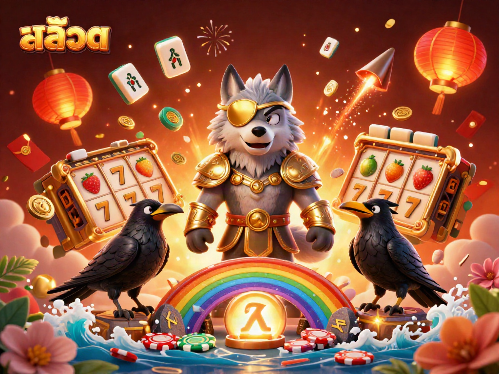 Engage with exciting สล็อต gameplay featuring a dynamic scene of mythological characters and vibrant casino elements.
