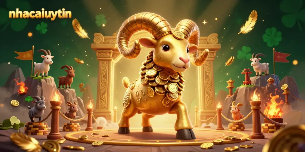 Engage in thrilling casino action with nhacaiuytin's vibrant 3D illustration, showcasing golden characters and gaming excitement.