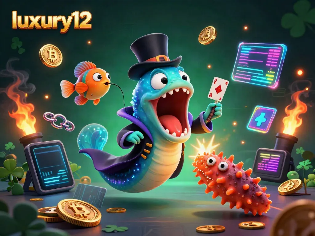 Engage in thrilling magic tricks by luxury12 with vibrant underwater creatures and crypto elements.