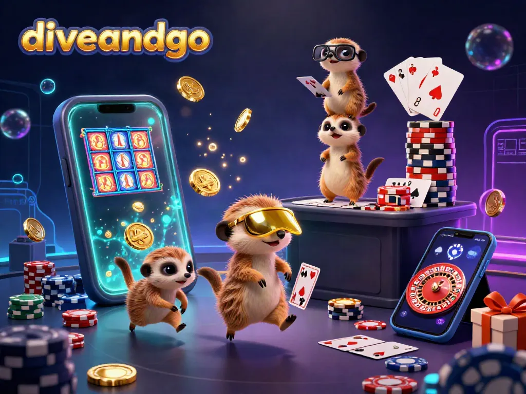 Experience the vibrant energy of diveandgo's meerkat casino, with animated characters and exciting gaming elements.