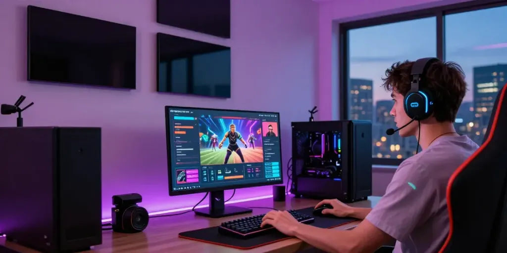 Engaged player using SINGATOTO for online gaming, dynamic setup.