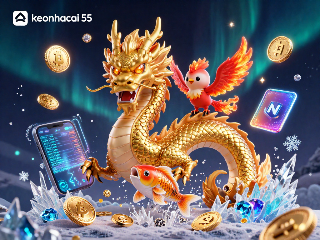 Engage with the exciting world of keonhacai 55 in this vibrant 3D casino illustration.