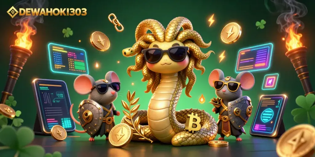 DEWAHOKI303 hadir dengan ilustrasi atraktif slot online, dipenuhi simbol keberuntungan