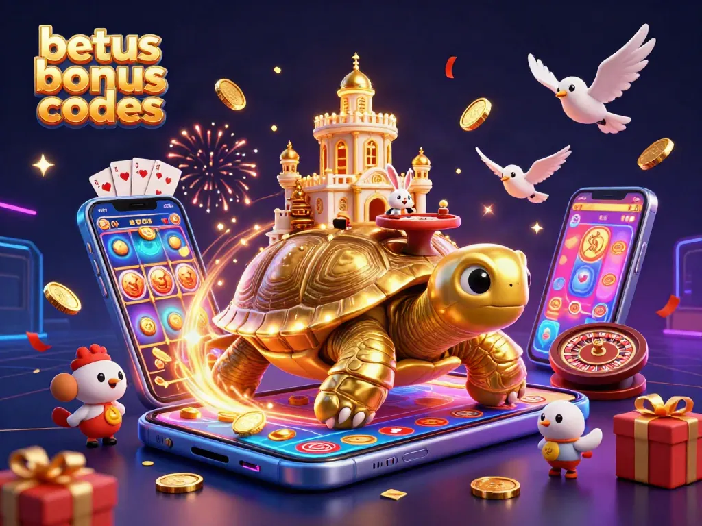 Experience the excitement of betus bonus codes with vibrant casino elements featuring colorful slot games and festive fireworks.