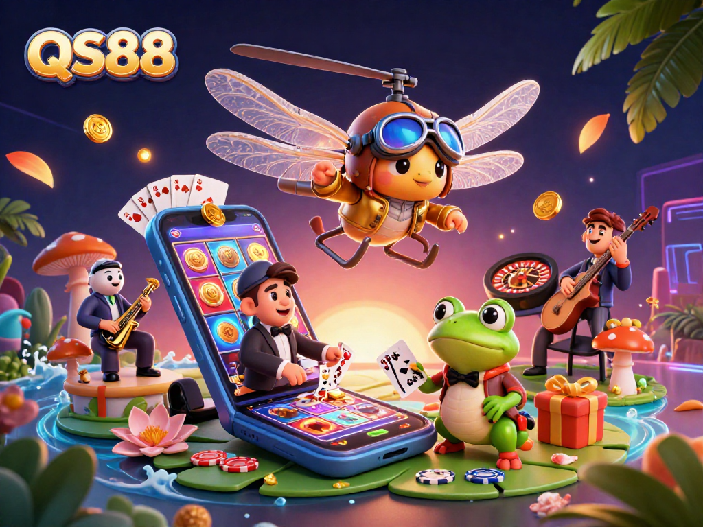 Experience the excitement of QS88 with vibrant gaming elements and a lively casino atmosphere.