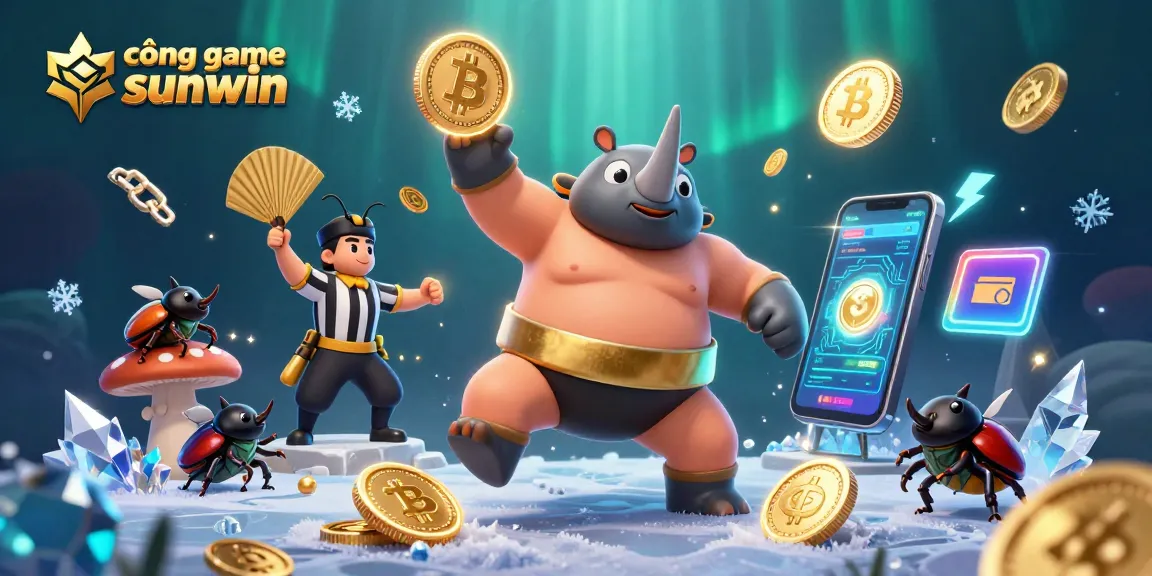Experience vibrant action with cổng game sunwin as a sumo beetle champion unleashes coins in this lively casino scene.