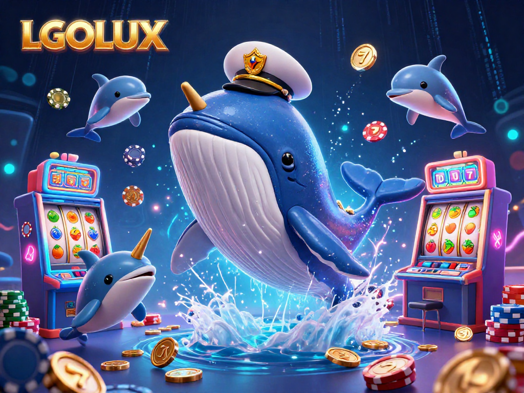 Experience thrilling moments with LGOLUX as a whale captain dives into a jackpot of coins and poker chips.