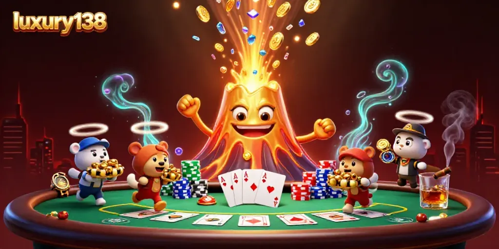Visualize luxury138's thrill with dynamic poker action and vibrant treasures.