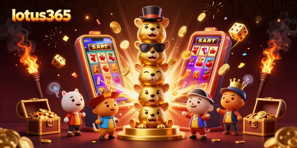 Experience thrilling gaming with lotus365, featuring vibrant slots, dynamic totems, and captivating casino elements.