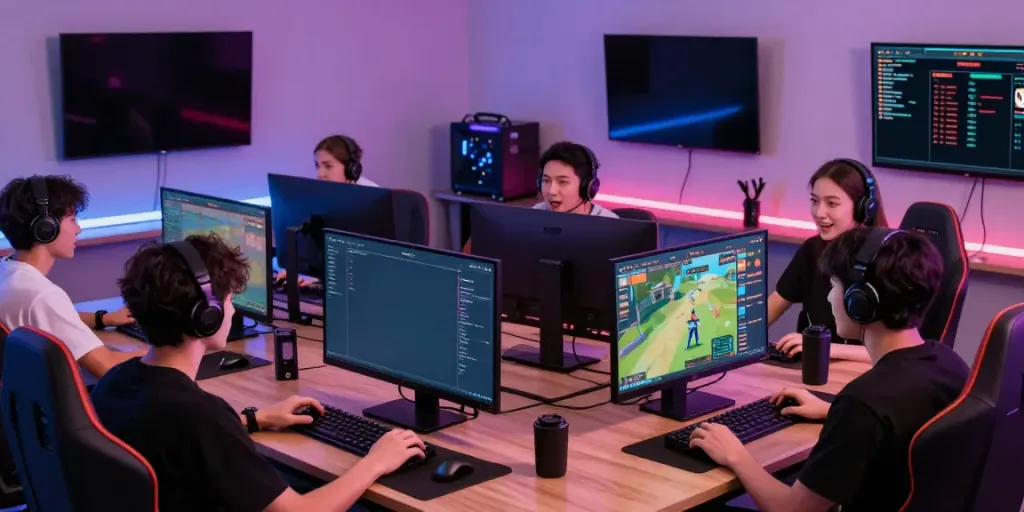 Players engaging with QQMacan gaming platform in an energetic online gaming environment.