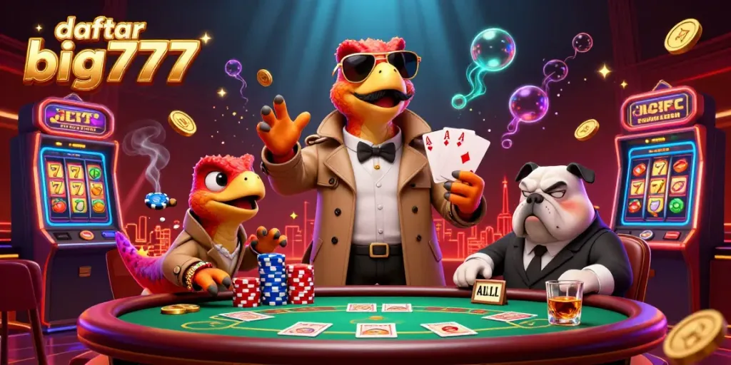 Play thrilling slots at daftar big777 while three raptors in disguise attempt VIP entry.