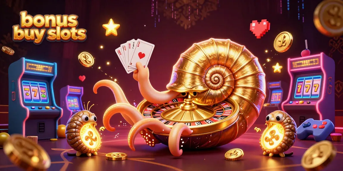 Engage with bonus buy slots strategy in a vibrant, action-packed casino scene with a nautilus character.