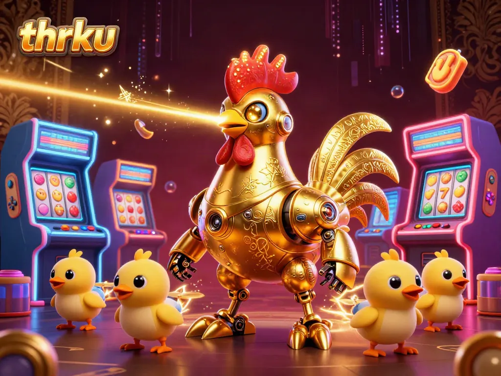 Engage with thrilling thrku casino adventures featuring golden rooster robots and vibrant arcade games.