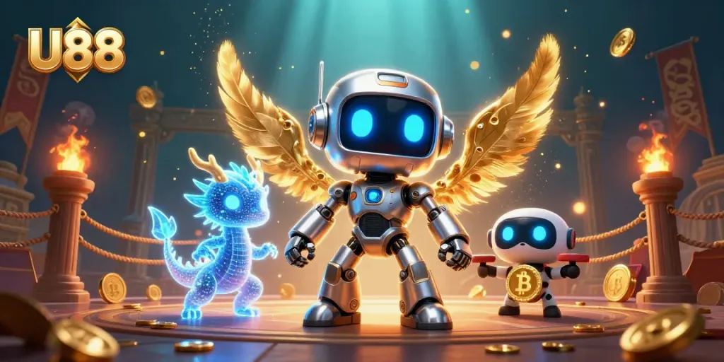 Experience the excitement of U88 casino games with dynamic characters and vibrant visuals.