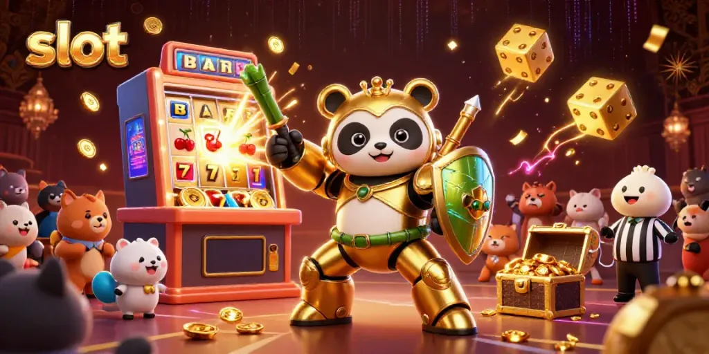 Memenangkan slot dengan jackpot yang mengagumkan dalam ilustrasi kasino kartun 3D.