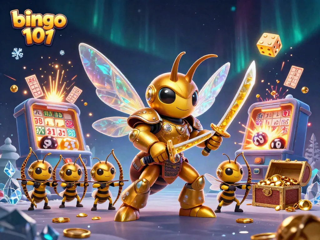 Engage with bingo 101 excitement through a vibrant, action-packed 3D illustration of the game.