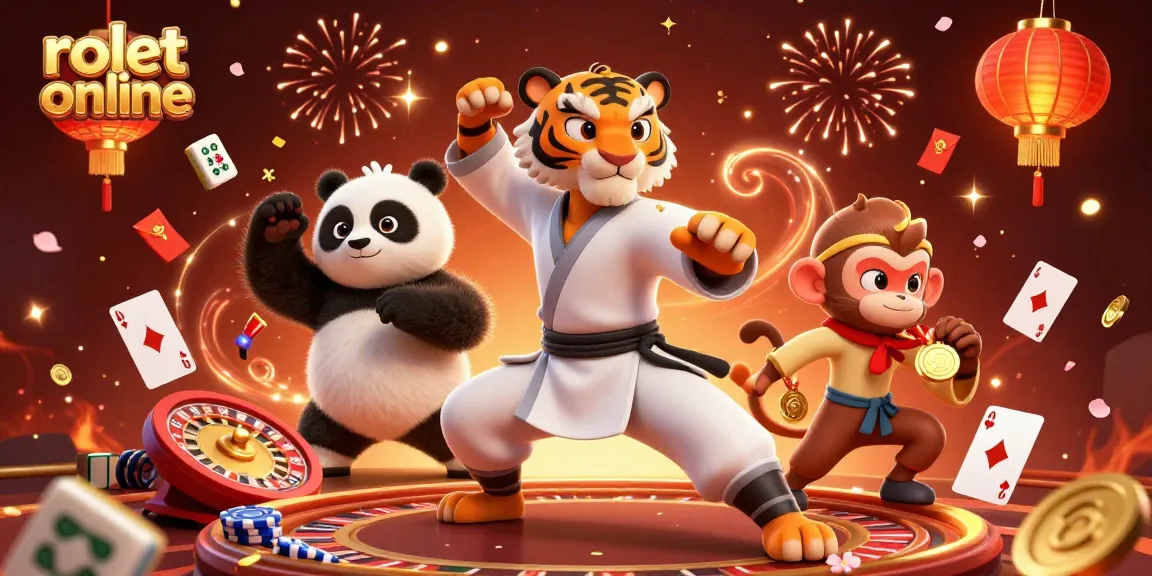 Experience the thrill of rolet online with dynamic 3D characters in a vibrant casino scene.