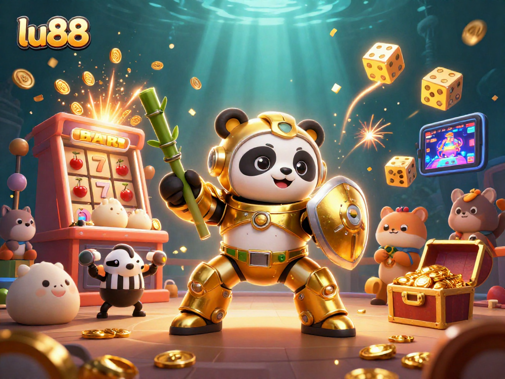 Join the lu88 excitement, with a golden panda and dynamic casino action in vibrant 3D.