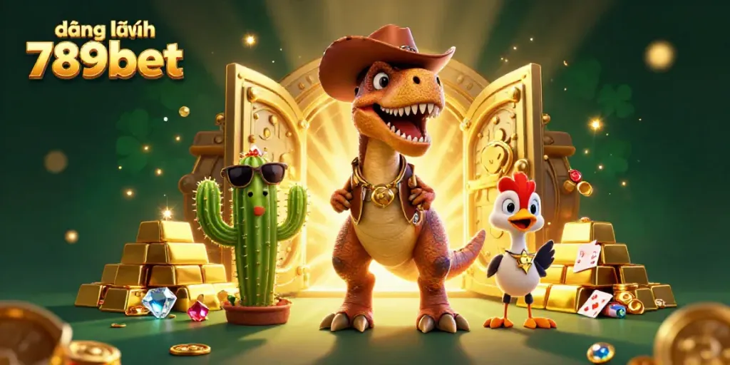 Engage in exciting gameplay with đăng nhập 789bet featuring vibrant characters amidst sparkling treasures and casino elements.