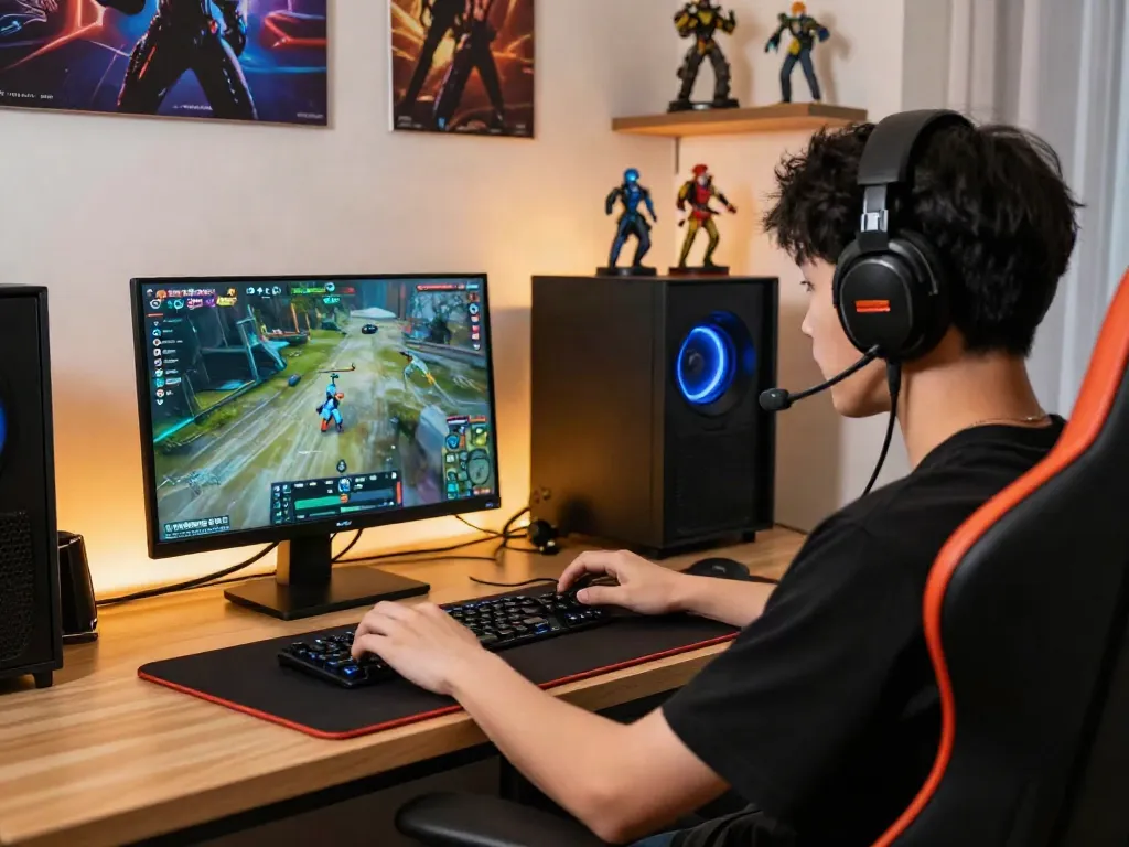 Player engaging with ORION88 on an Android device in a vibrant gaming environment
