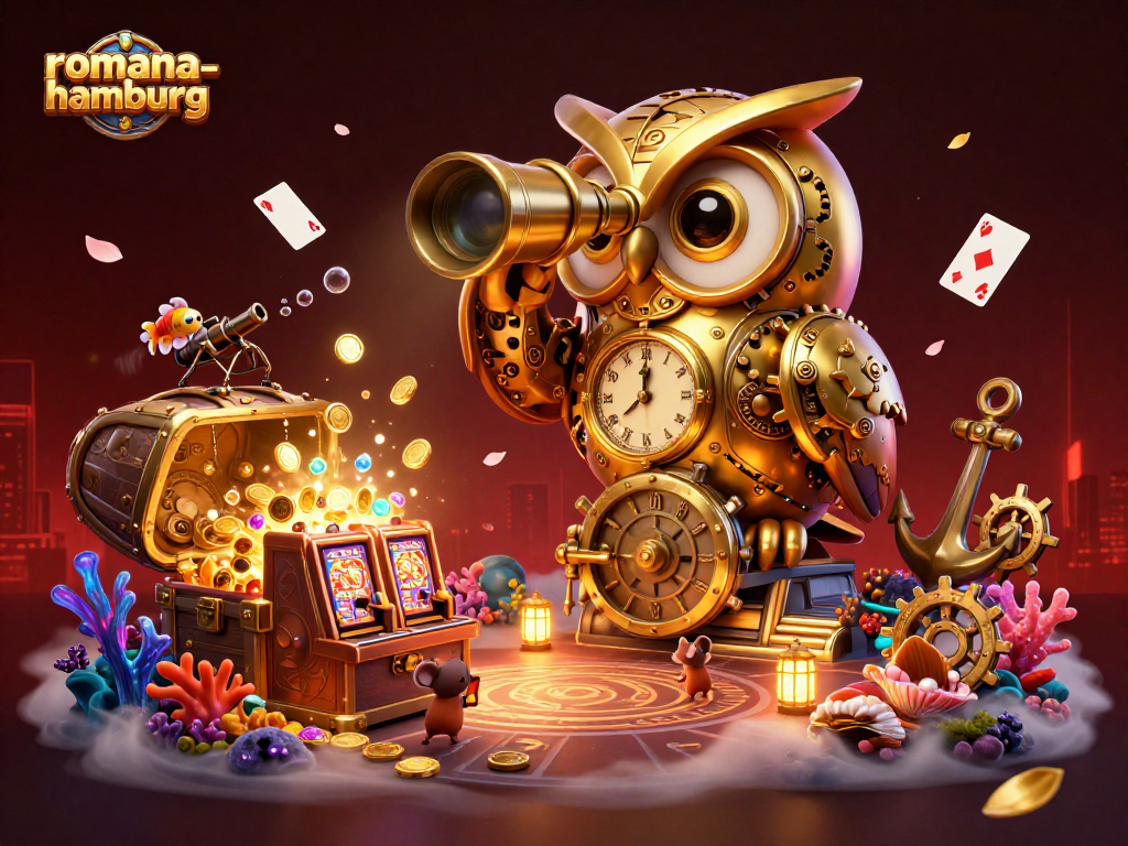 Engage with thrilling excitement at romana-hamburg's vibrant casino scene featuring cartoon characters and magical elements.