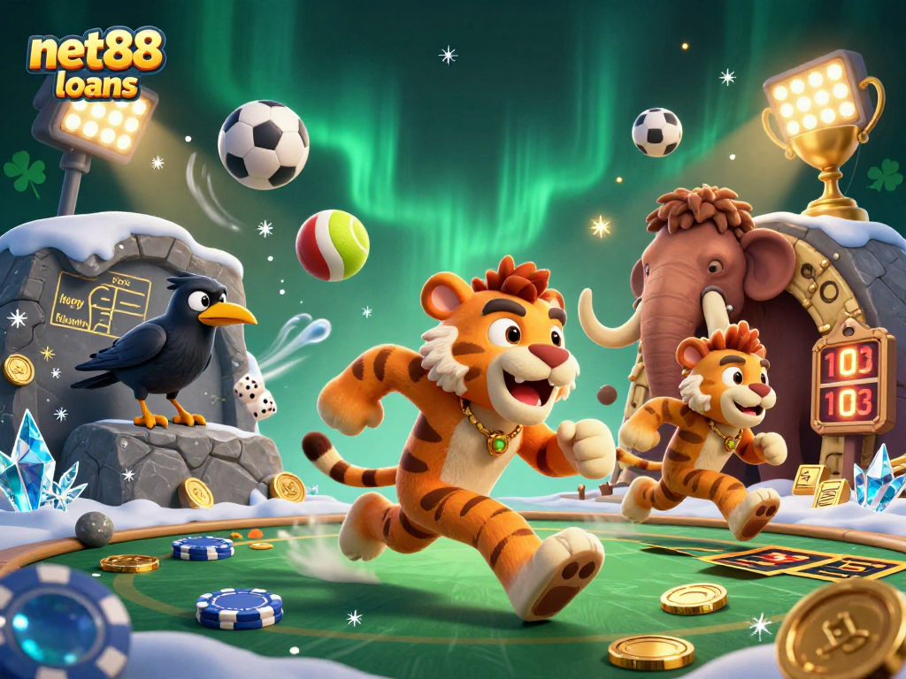 Engage with net88 loans for thrilling casino action featuring a caveman and his sabertooth companion.