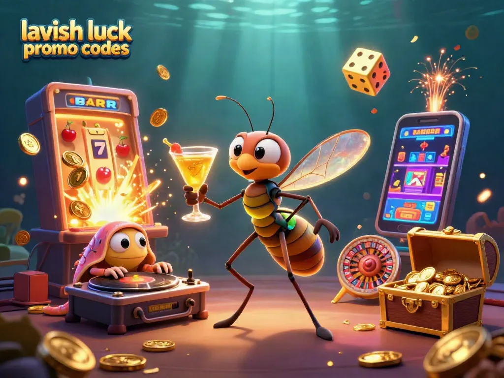 Engage with lavish luck promo codes in a vibrant casino world filled with jackpots, gold, and excitement.