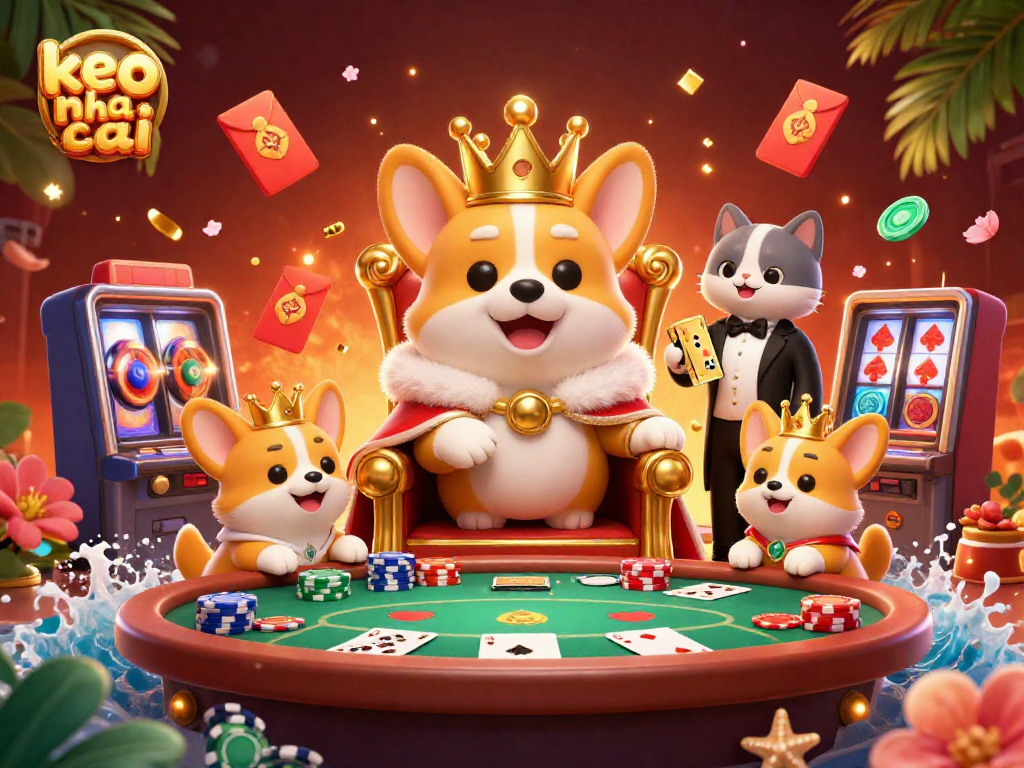 Experience the thrill of keo nha cai with vibrant casino elements in this dynamic 3D illustration.