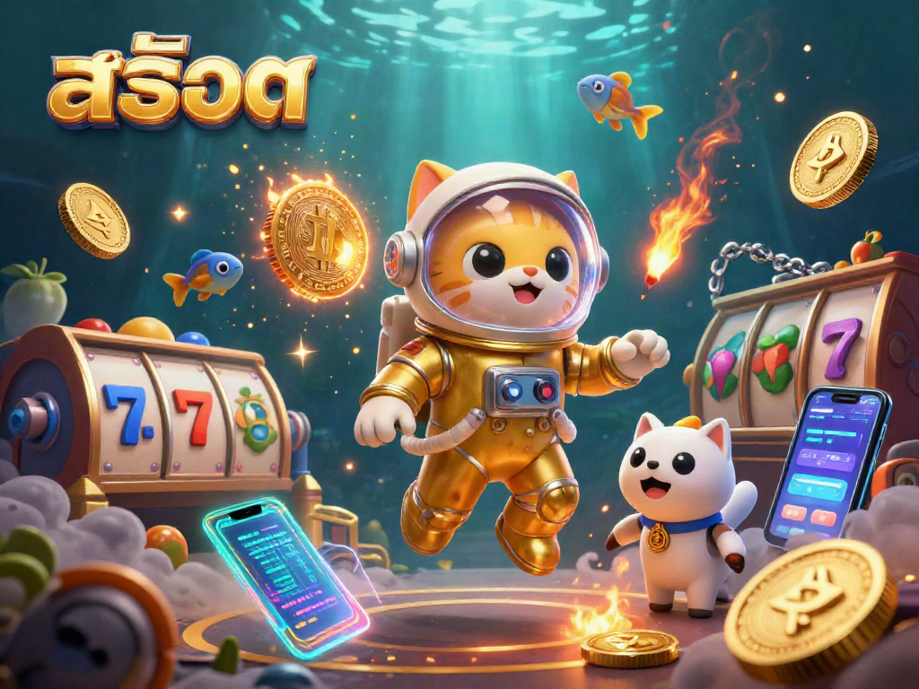 Spin bright สล็อต reels and win big with this vibrant 3D digital illustration