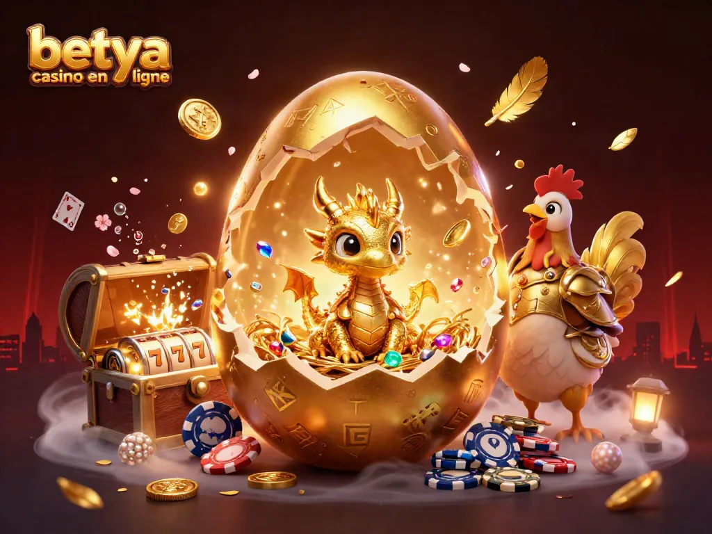 Engage with the vibrant world of betya casino en ligne, featuring a golden baby dragon and dynamic gaming elements.