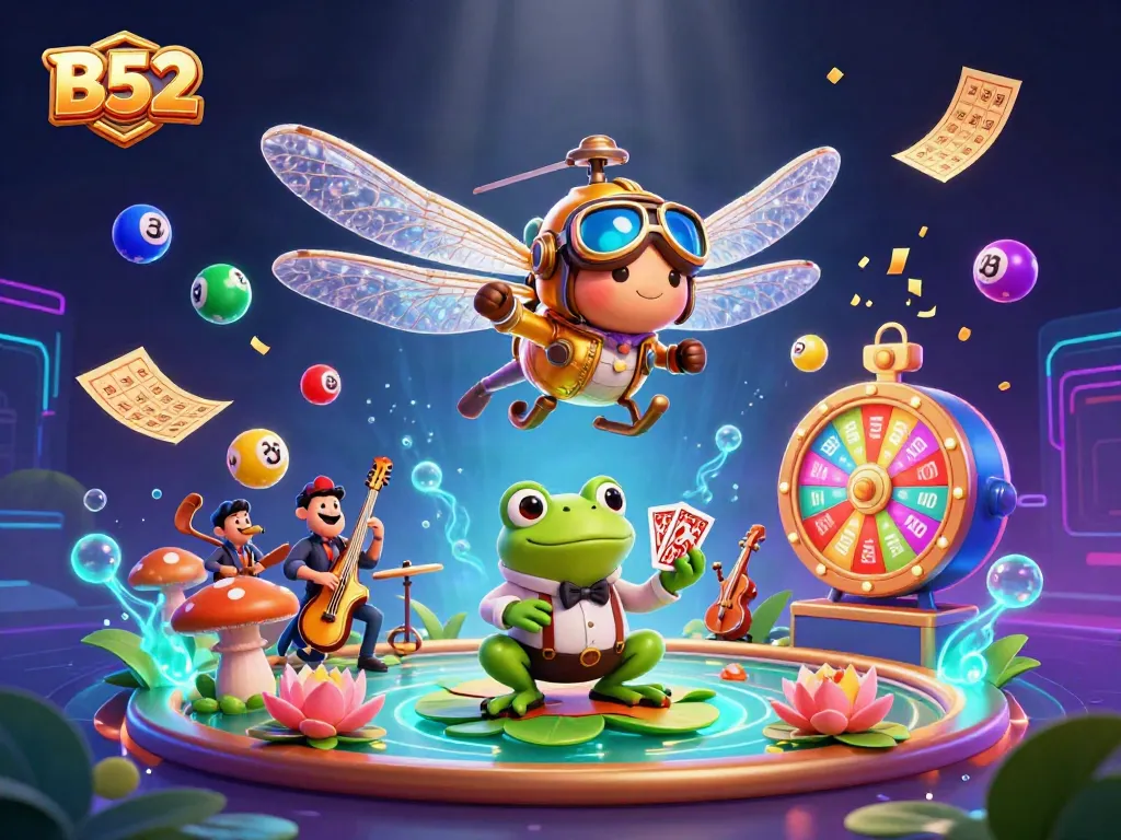 Experience B52 excitement at our lily pad casino with vibrant games and lively characters!