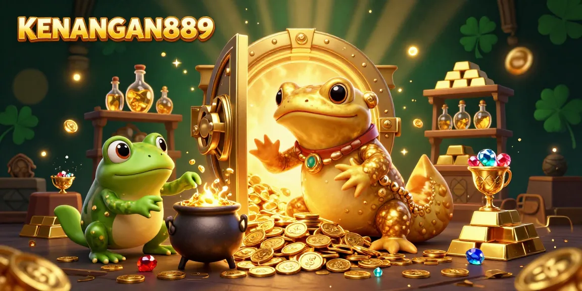 KENANGAN889 showcases a vibrant 3D illustration with gold coins and captivating casino elements.