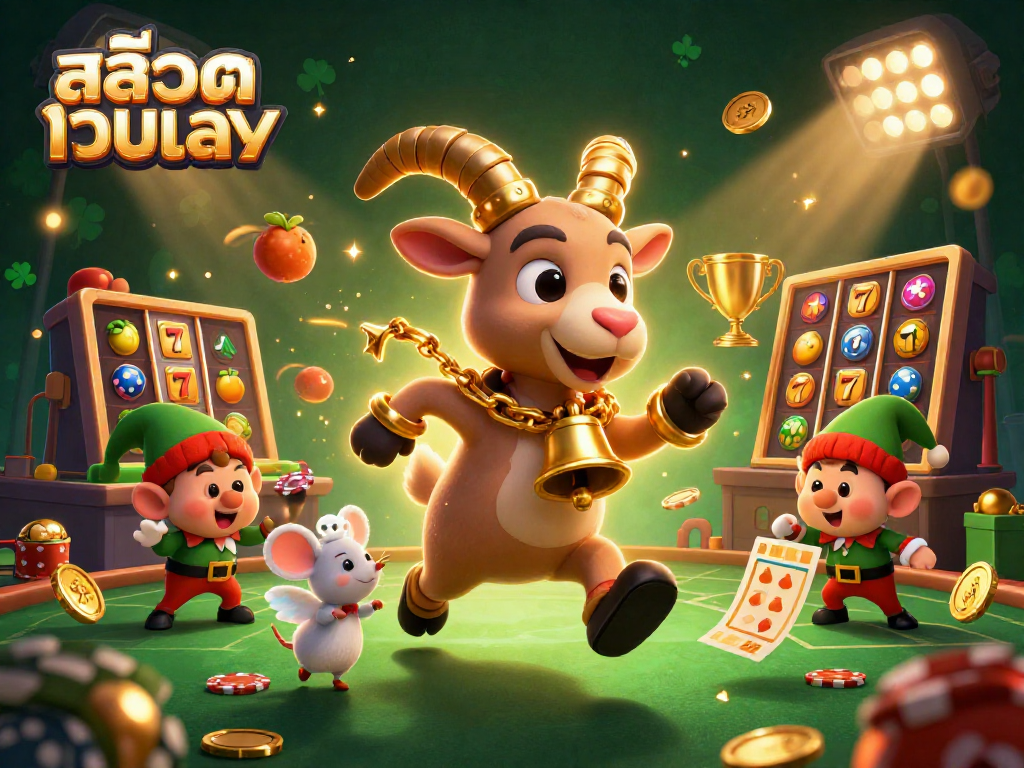 Experience a thrilling สล็อตเว็บตรง casino scene with dynamic characters and vibrant casino elements.