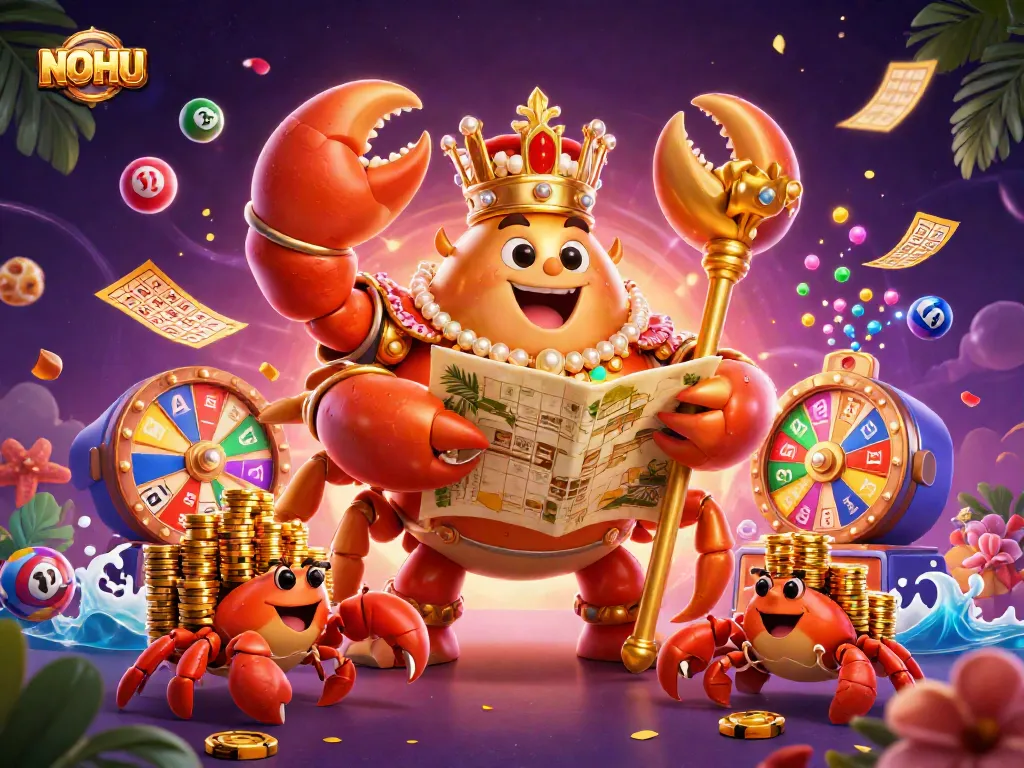 Engage in exciting gameplay at NOHU with vibrant lottery visuals and treasures.