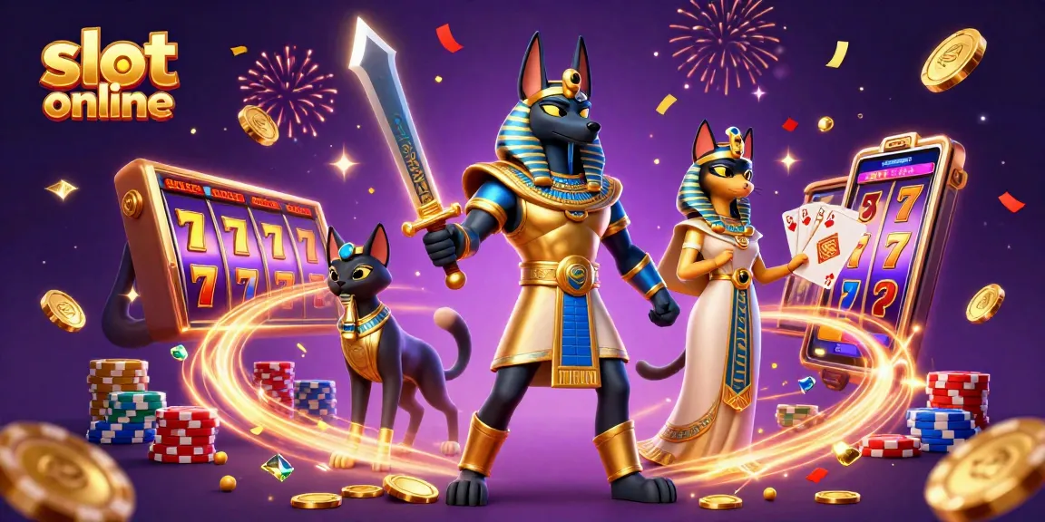 Memenangkan jackpot di slot online dengan kombinasi Anubis, kucing Bastet, dan harta bertaburan