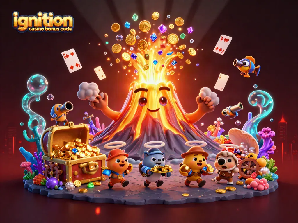 Play and win with the ignition casino bonus code in this vibrant casino scene filled with rewards.