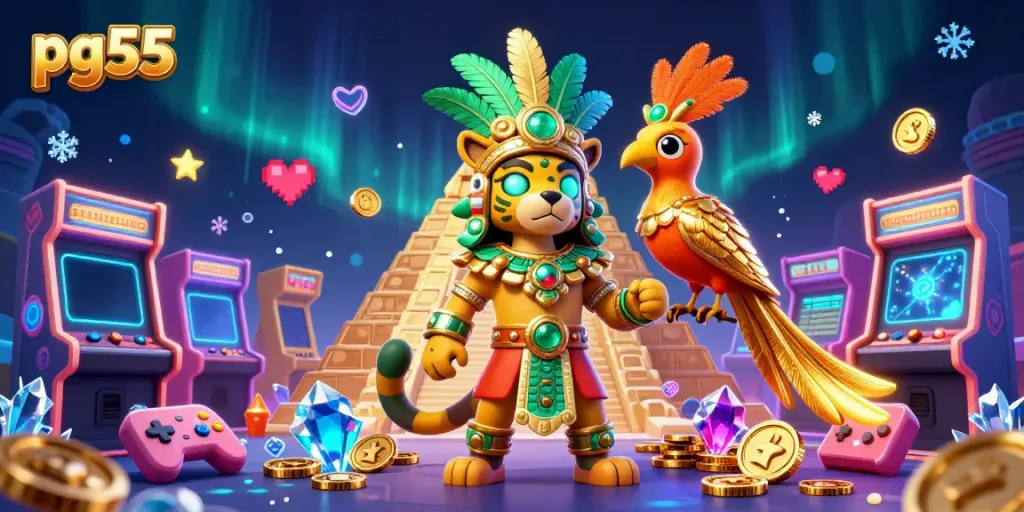 Engage in thrilling gameplay at pg55 with vibrant characters and captivating casino elements.