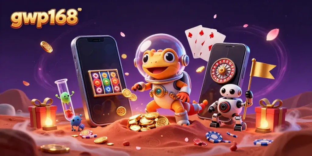 GWP168 menawarkan pengalaman bermain slot yang menarik dengan gecko Mars menemukan kasino emas.