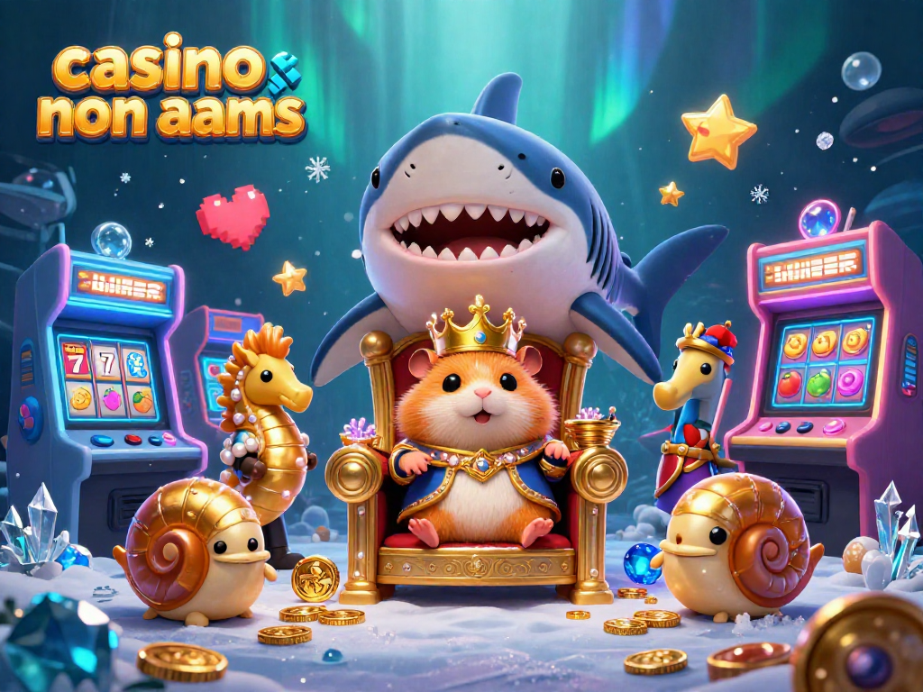 Il re dei hamster in un trono di denti di megalodonte al casinò non aams tra simboli di gioco e avventura
