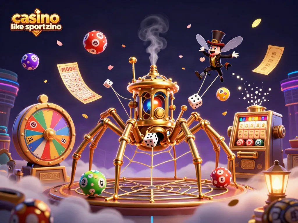 Experience thrilling gameplay and jackpots at a casino like Sportzino in this immersive illustration.